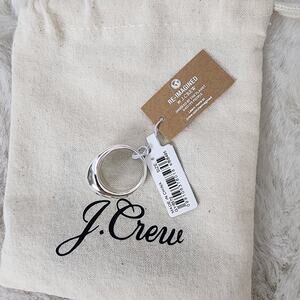 J. Crew Chunky Sculptured Orb Ring Silver Mirror Finish NWT 6 Dust Bag BB495
